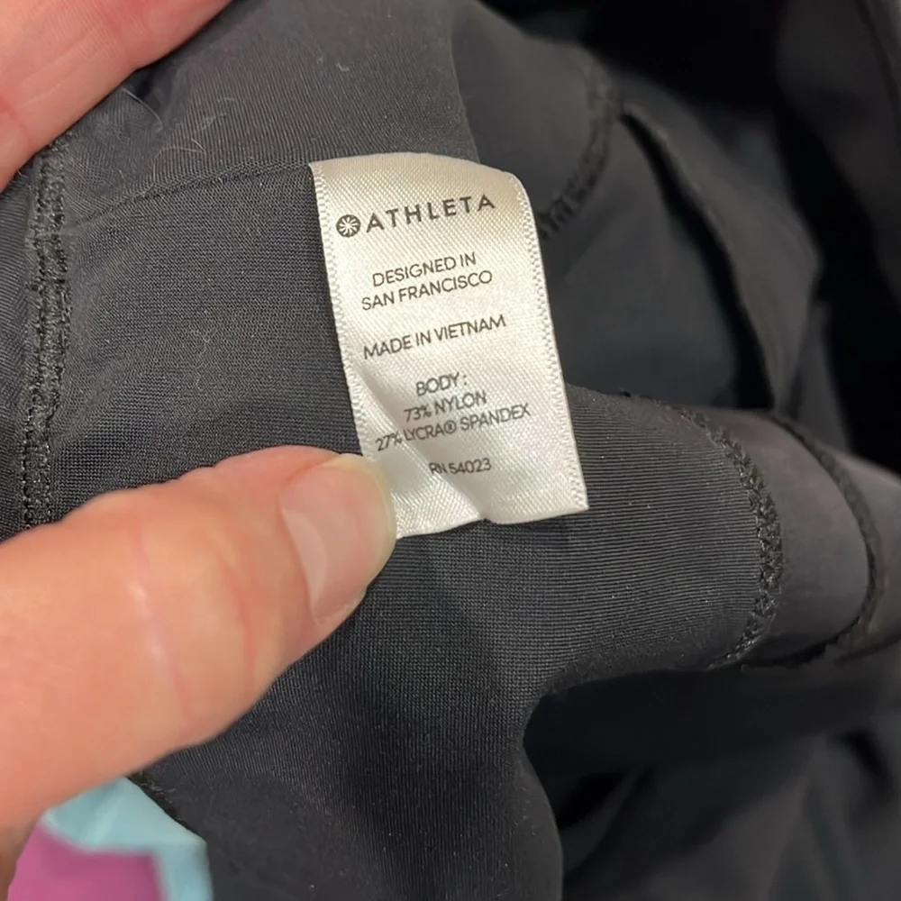 Athleta Pants Stellar Tight Black Side Zippers Stretch Knit Skinny Pant EUC - Picture 13 of 13